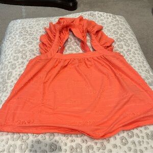 NWT Black Tape Coral size 3XL Criss Cross Textured and Ruffled Tank Blouse